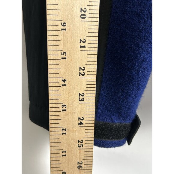 IBEX Men’s Large 100% New Wool Heavy Jacket Sweater Coat Black/  Blue Zip up USA - Picture 6 of 16